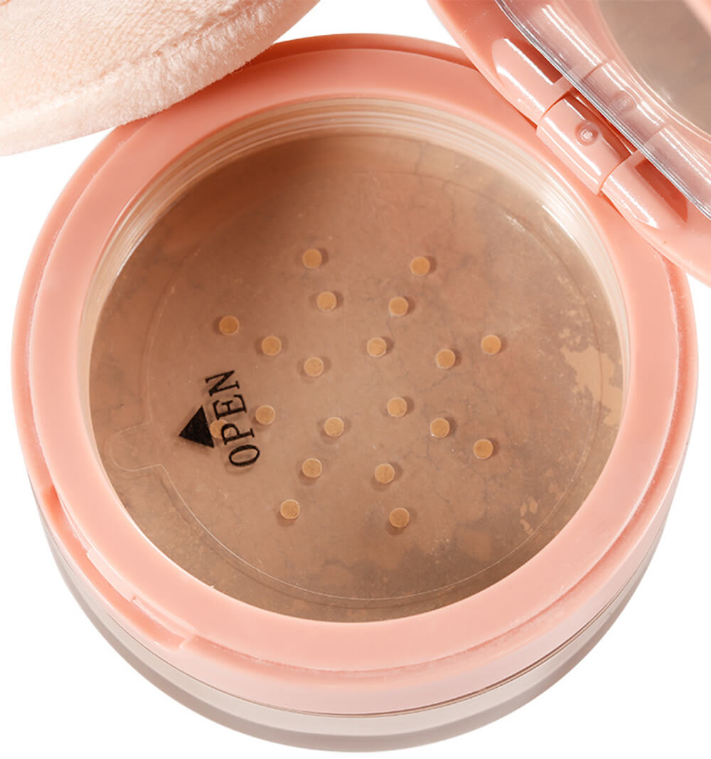 6 color loose setting powder oil control pink with puff